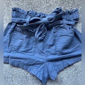 LC Lauren Conrad Dusty Blue Pull on Tie Shorts